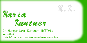 maria kuntner business card